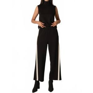 NEW P.CILL junie striped wide leg pants in black and white